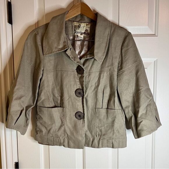 Kensie Linen Blend Boho Jacket Stylish Arms, Size 6. Super Flattering! - Picture 1 of 6